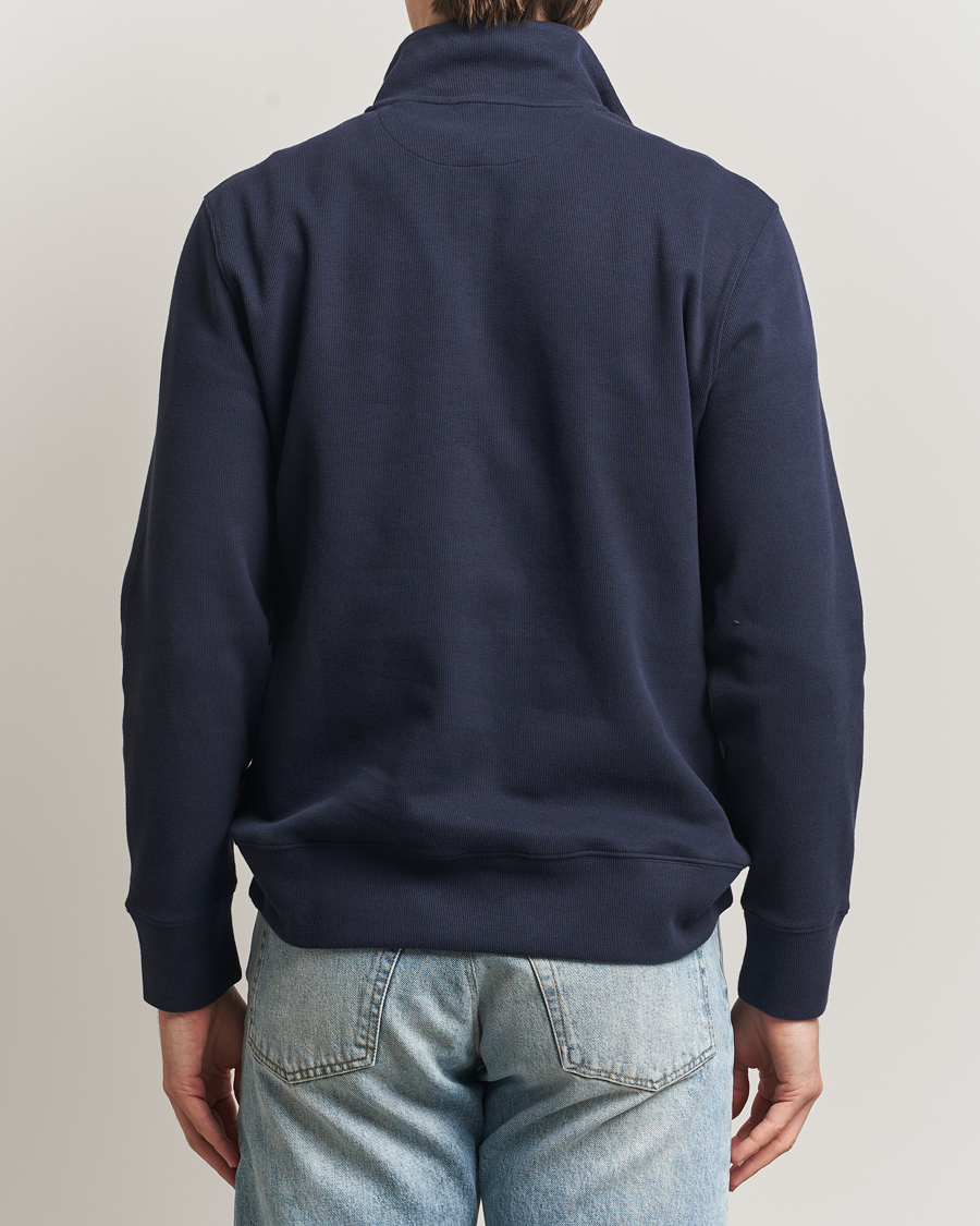 Herr | Tröjor | Gant | Light Sacker Rib Half Zip Evening Blue