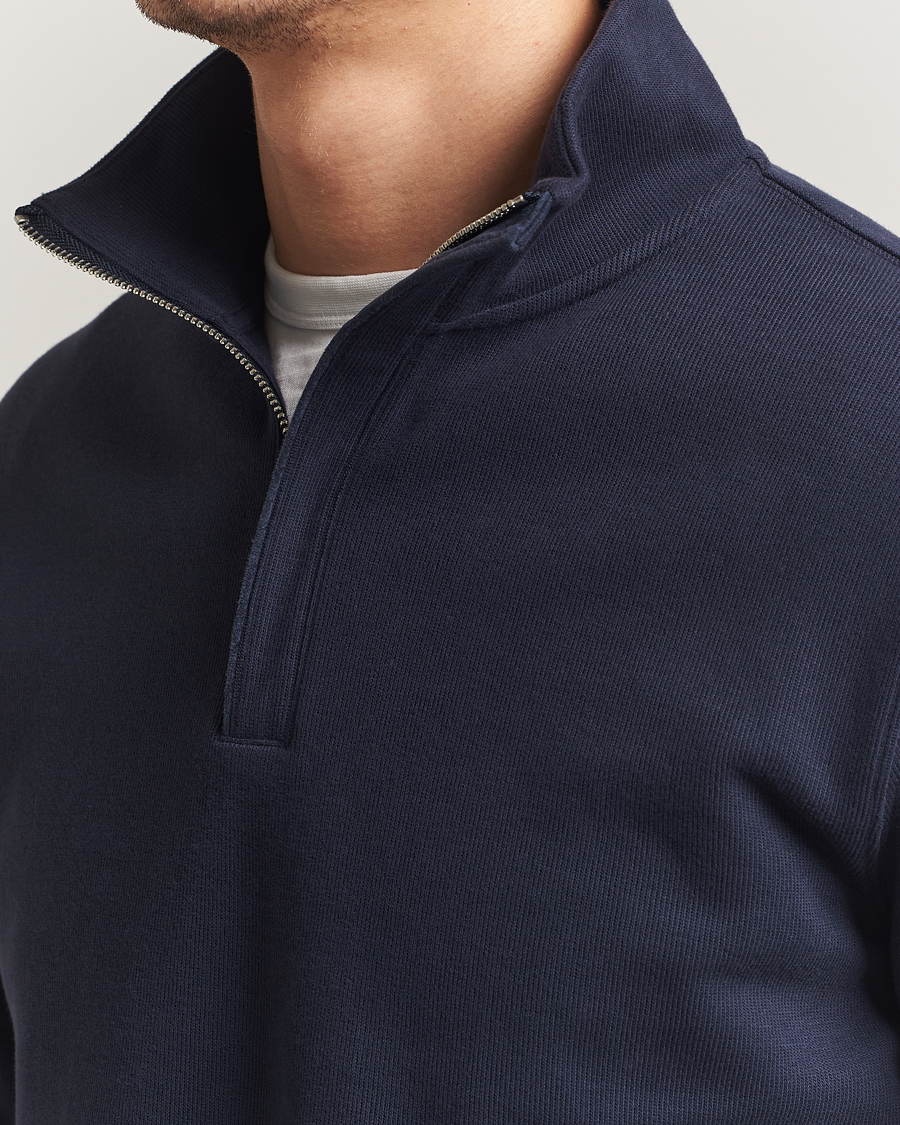 Herr | Tröjor | Gant | Light Sacker Rib Half Zip Evening Blue