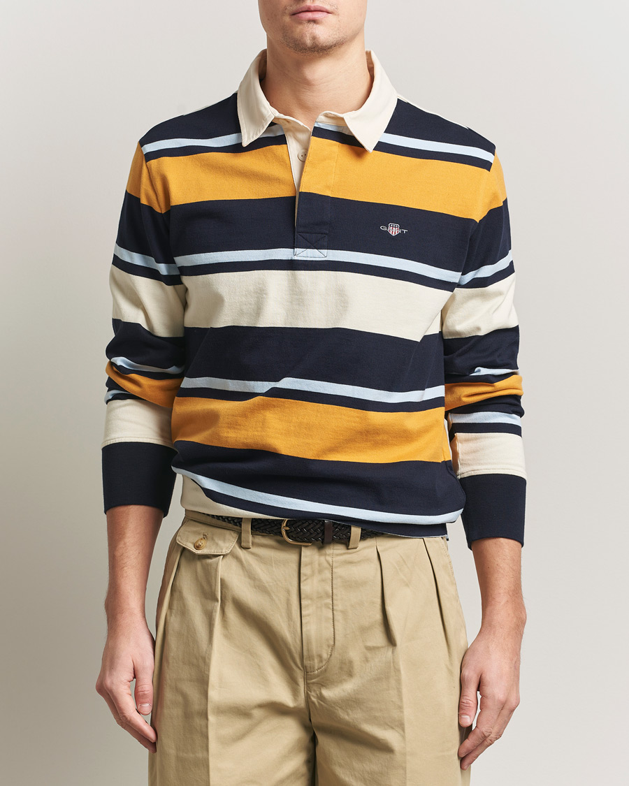 Herr | Tröjor | Gant | Striped Heavy Rugger Evening Blue Multi