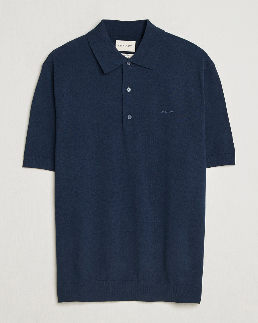 Herr | Pikéer | GANT | Extrafine Merino Polo Marine