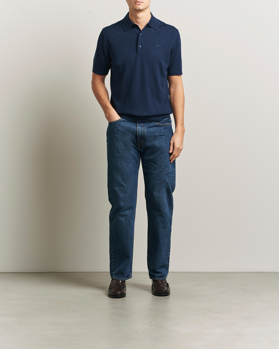 Herr | Pikéer | GANT | Extrafine Merino Polo Marine