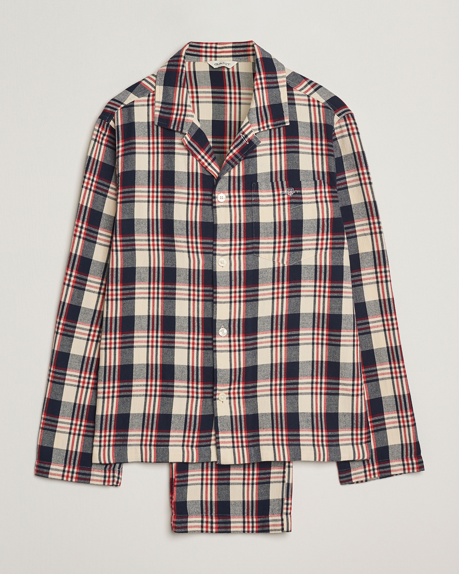 Herr | Pyjamas & Morgonrockar | GANT | Flannel Checked Pyjama Set Ruby Red
