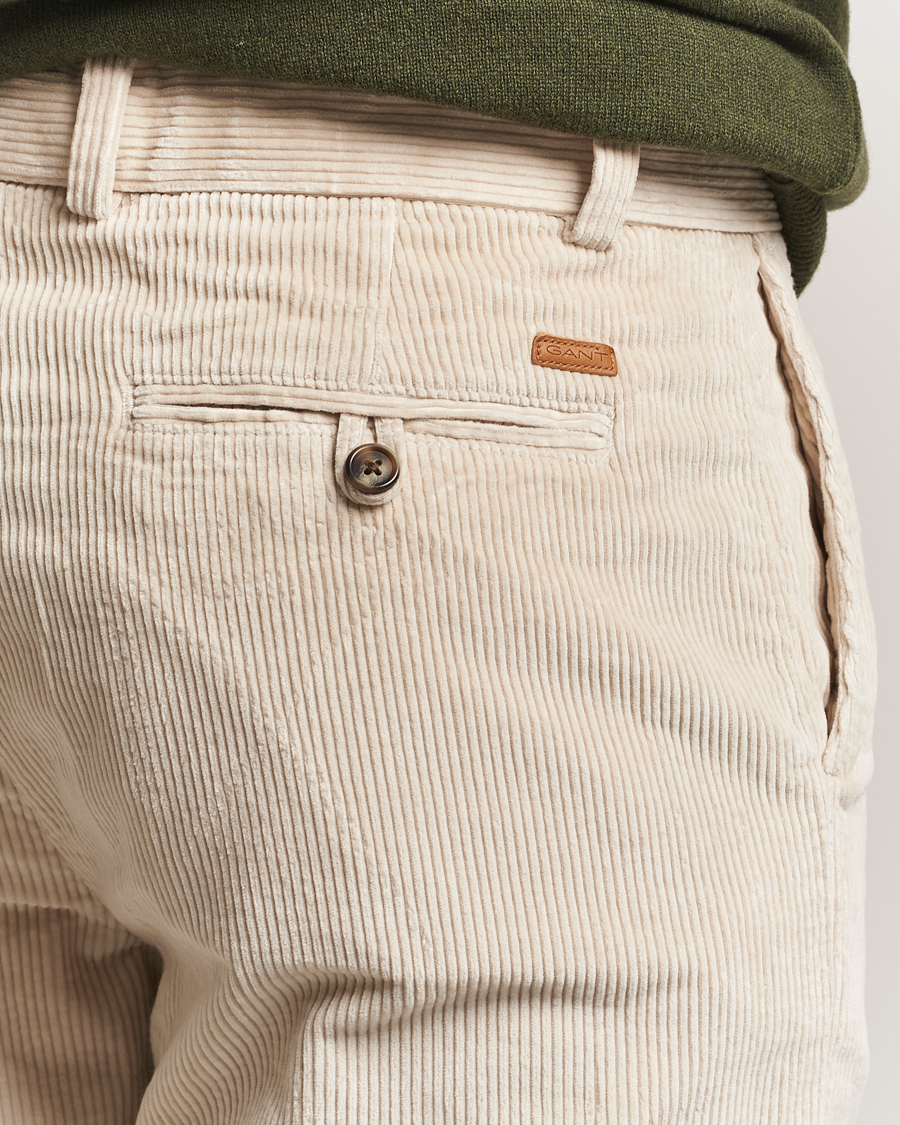 Herr | Byxor | Gant | Straight Fit Corduroy Trousers Putty
