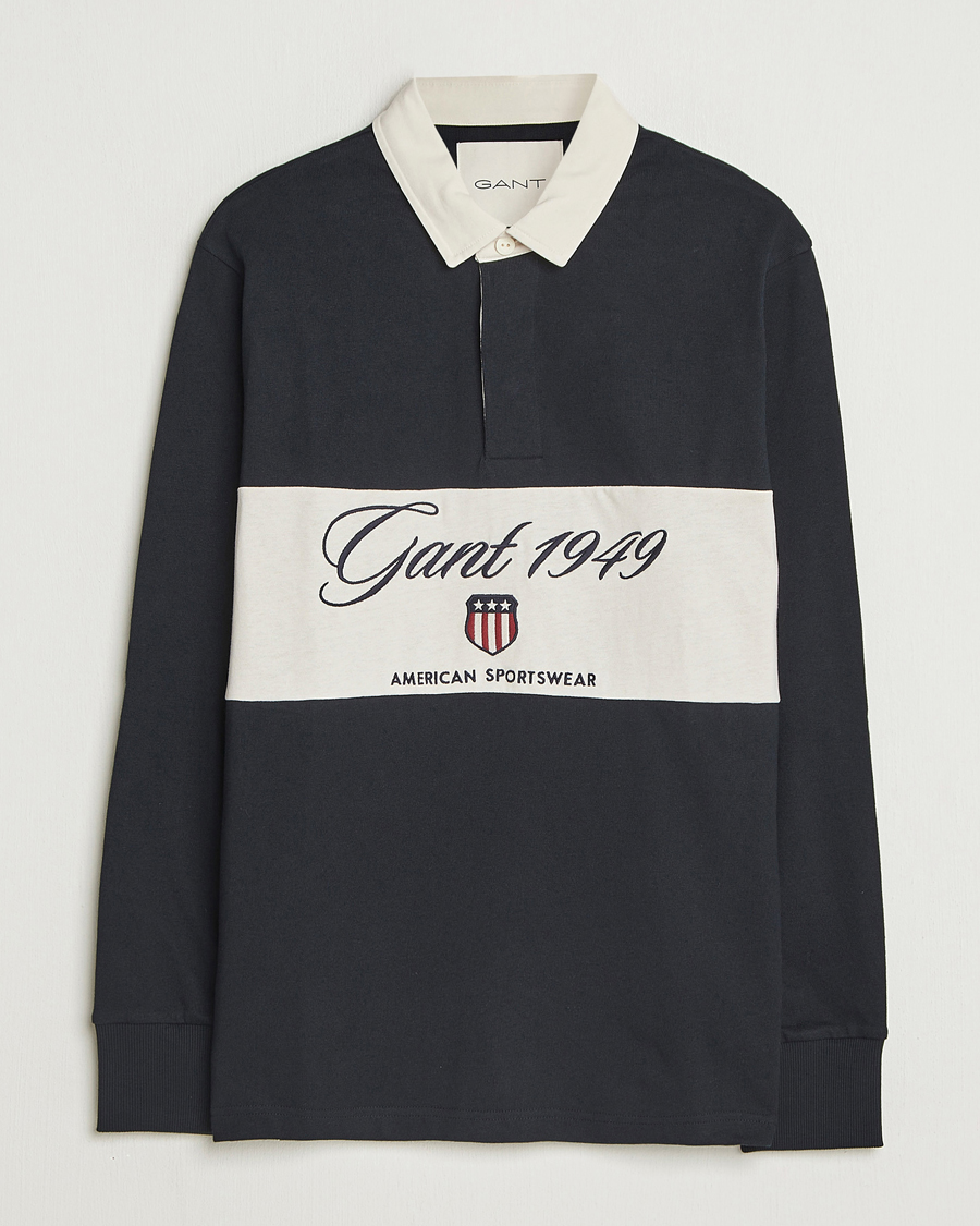 Herr | Tröjor | Gant | Blocked Logo Heavy Rugger Black