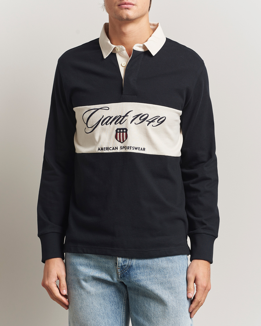Herr | Tröjor | Gant | Blocked Logo Heavy Rugger Black