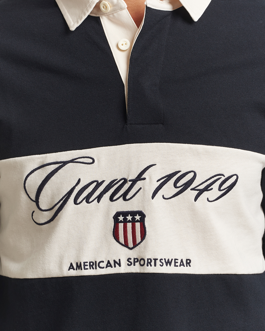 Herr | Tröjor | Gant | Blocked Logo Heavy Rugger Black