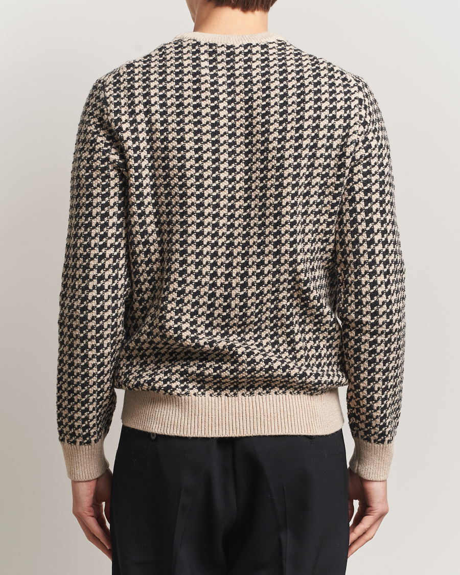Herr | Tröjor | GANT | Two Tone Textured Knitted Crew Neck Charcoal