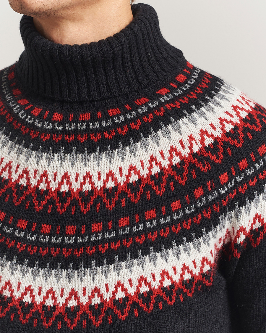 Herr | Tröjor | GANT | Fairisle Knitted Turtleneck Black