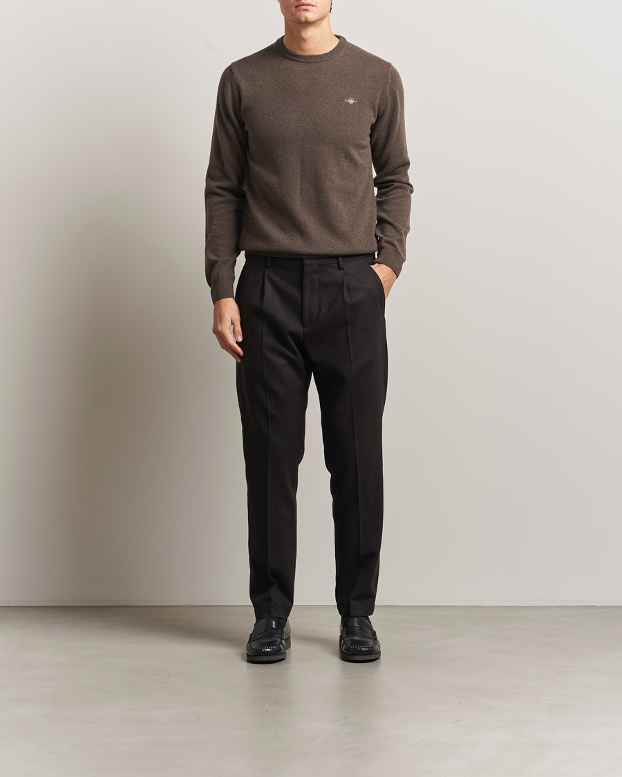 Herr | Tröjor | GANT | Superfine Lambswool Crew Neck Seawood Melange