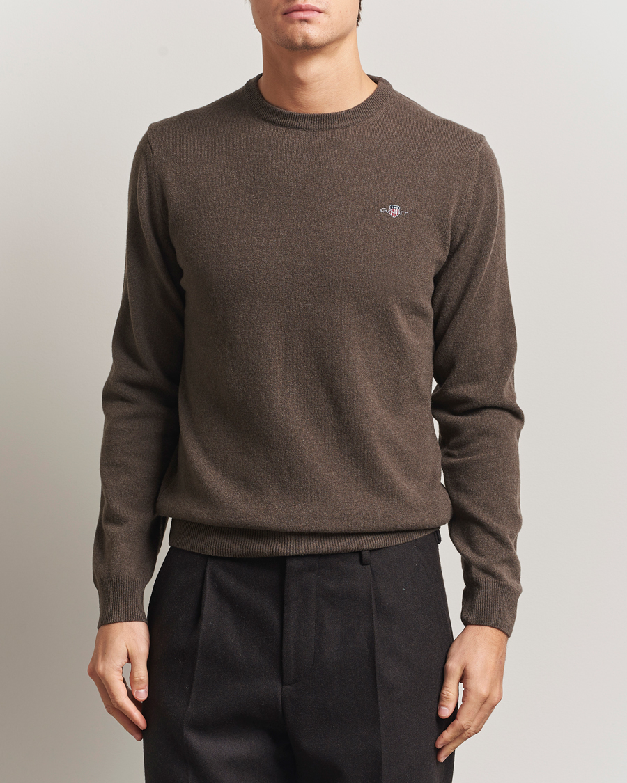 Herr | Tröjor | GANT | Superfine Lambswool Crew Neck Seawood Melange