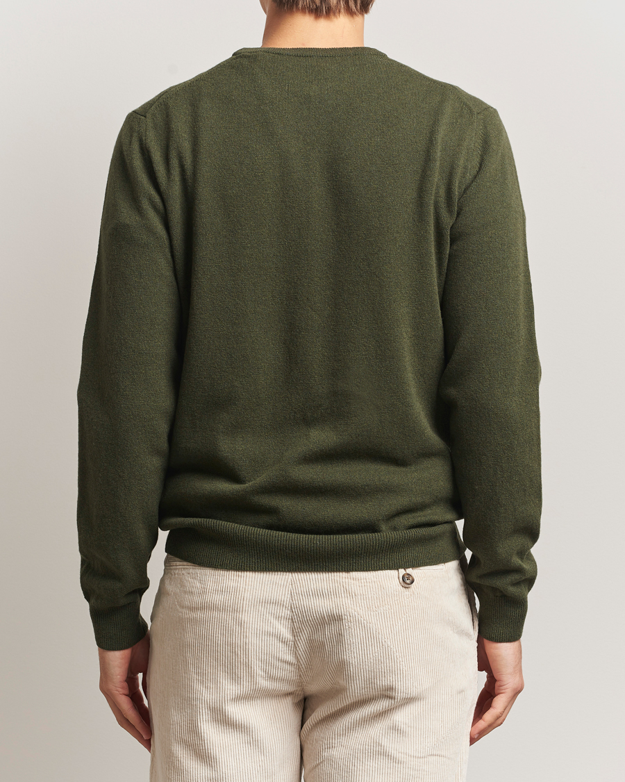 Herr | Tröjor | GANT | Superfine Lambswool Crew Neck Khaki Green Melange