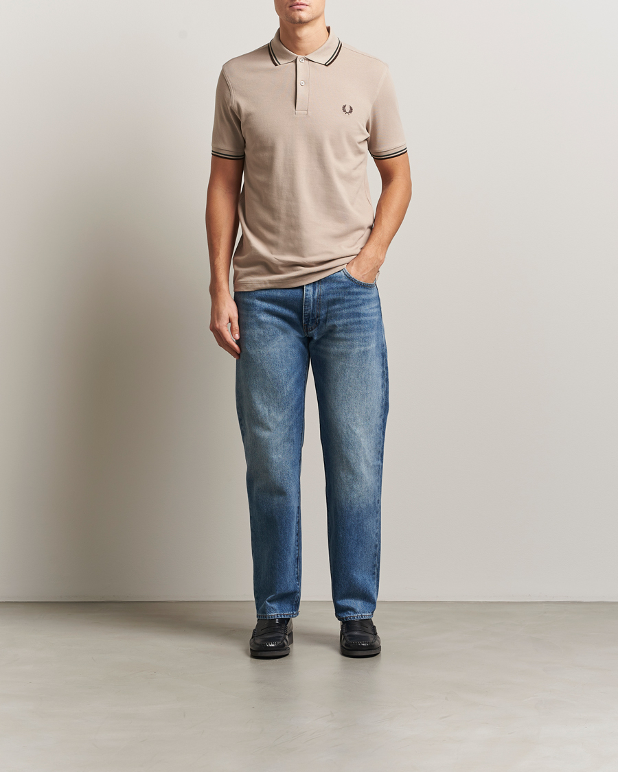 Herr | Pikéer | Fred Perry | Twin Tipped Shirt Warm Oat