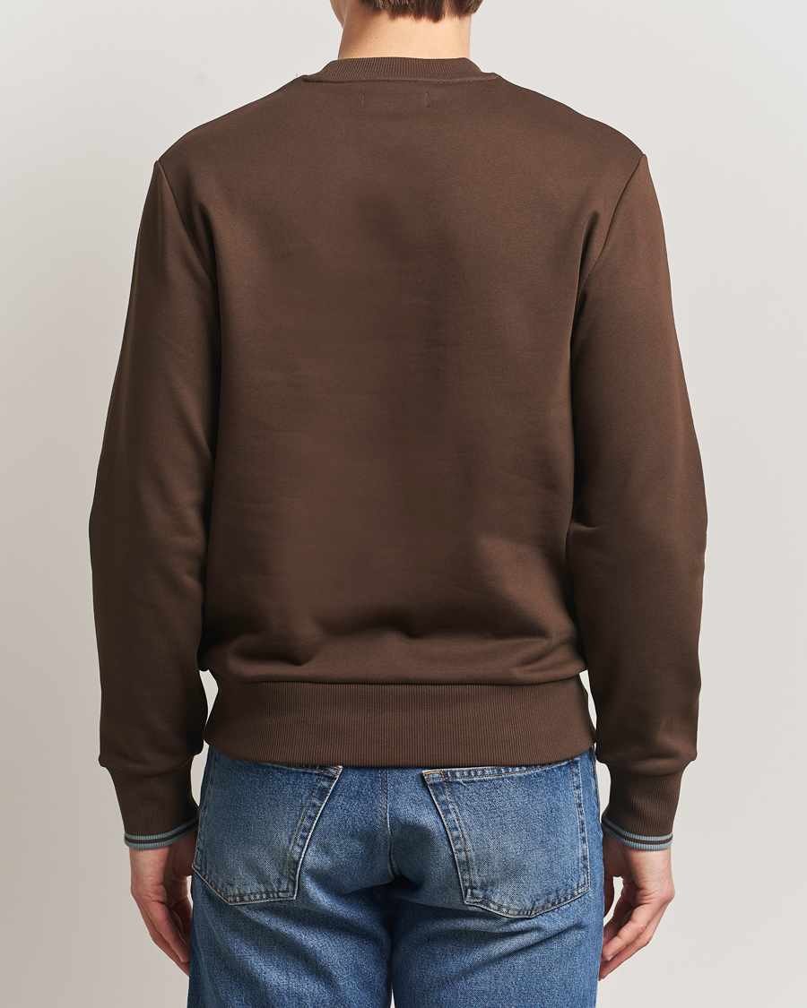 Herr | Tröjor | Fred Perry | Crew Neck Sweatshirt Burnt Tobacco