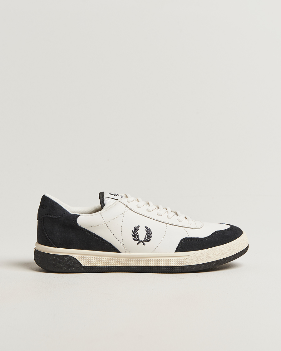 Herr | Sneakers | Fred Perry | B11 Leather/Suede Sneaker Snow White/Navy