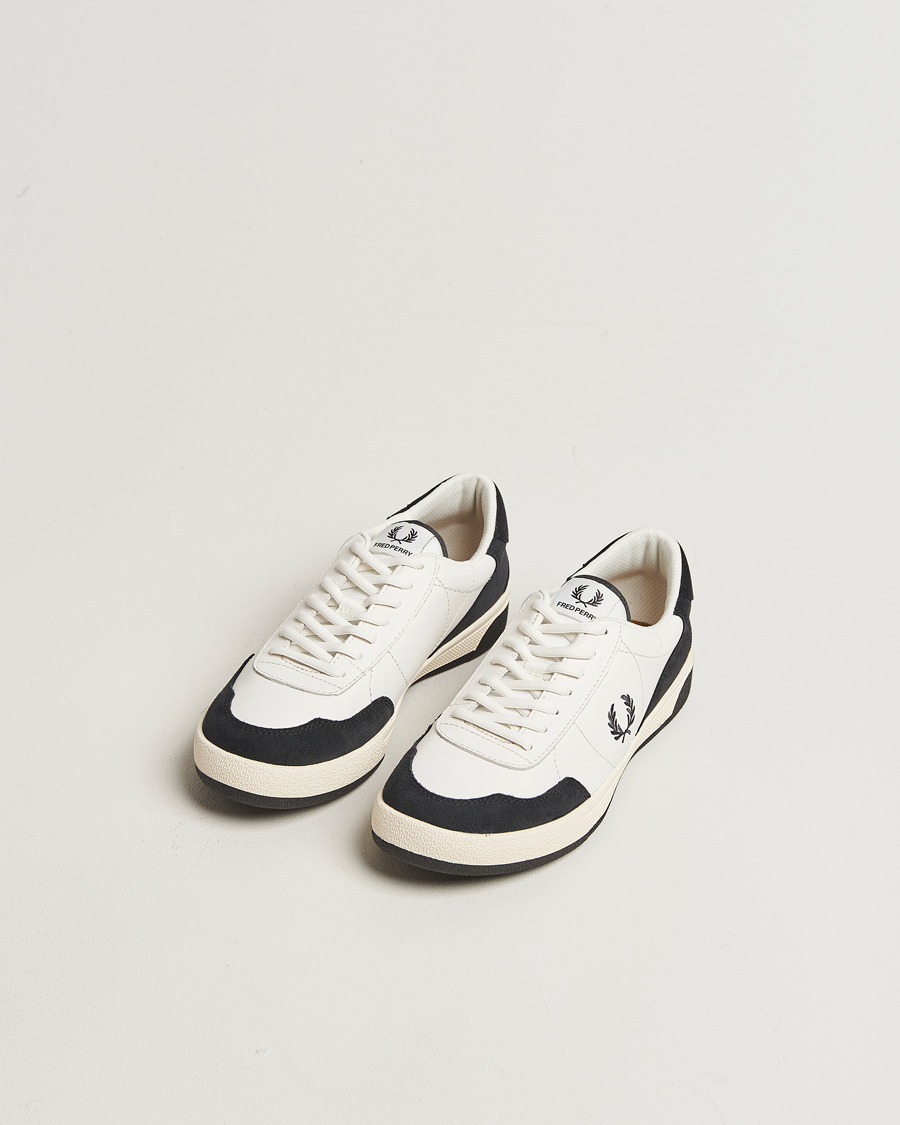 Herr | Sneakers | Fred Perry | B11 Leather/Suede Sneaker Snow White/Navy
