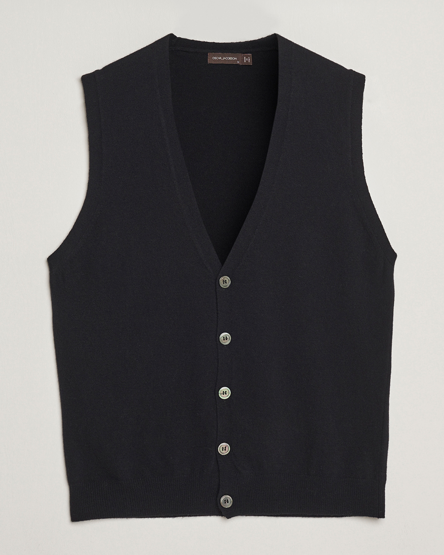 Herr | Tröjor | Oscar Jacobson | Guiseppe Buttoned Vest Black