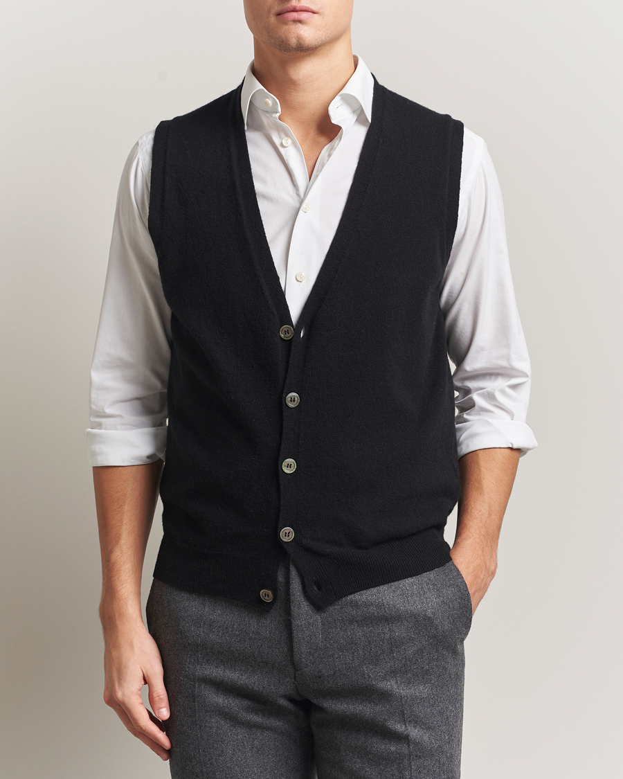 Herr | Tröjor | Oscar Jacobson | Guiseppe Buttoned Vest Black