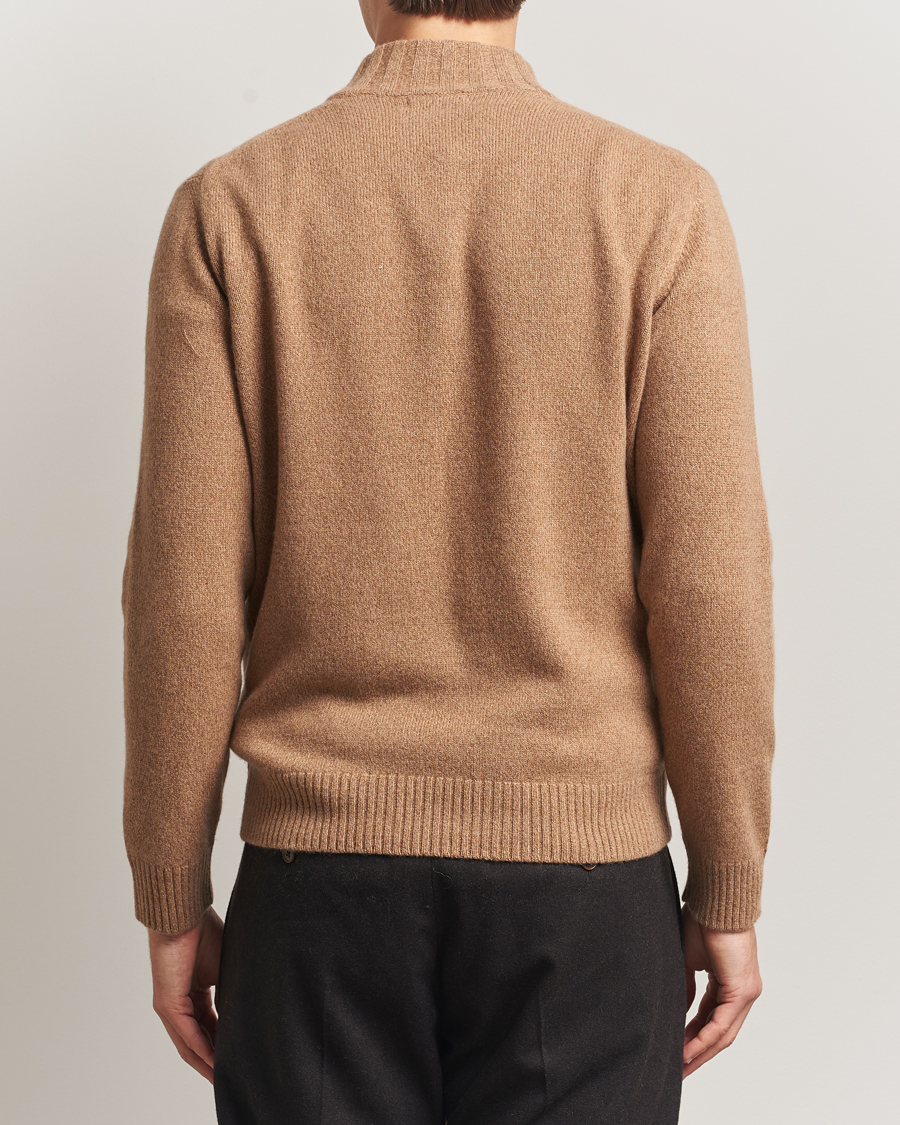 Herr | Tröjor | Oscar Jacobson | Paul Wool/Cashmere Half-Zip Beige