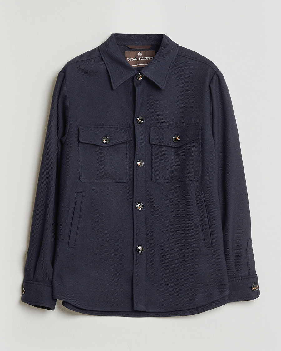 Herr | Jackor | Oscar Jacobson | Maverick Wool Overshirt Navy