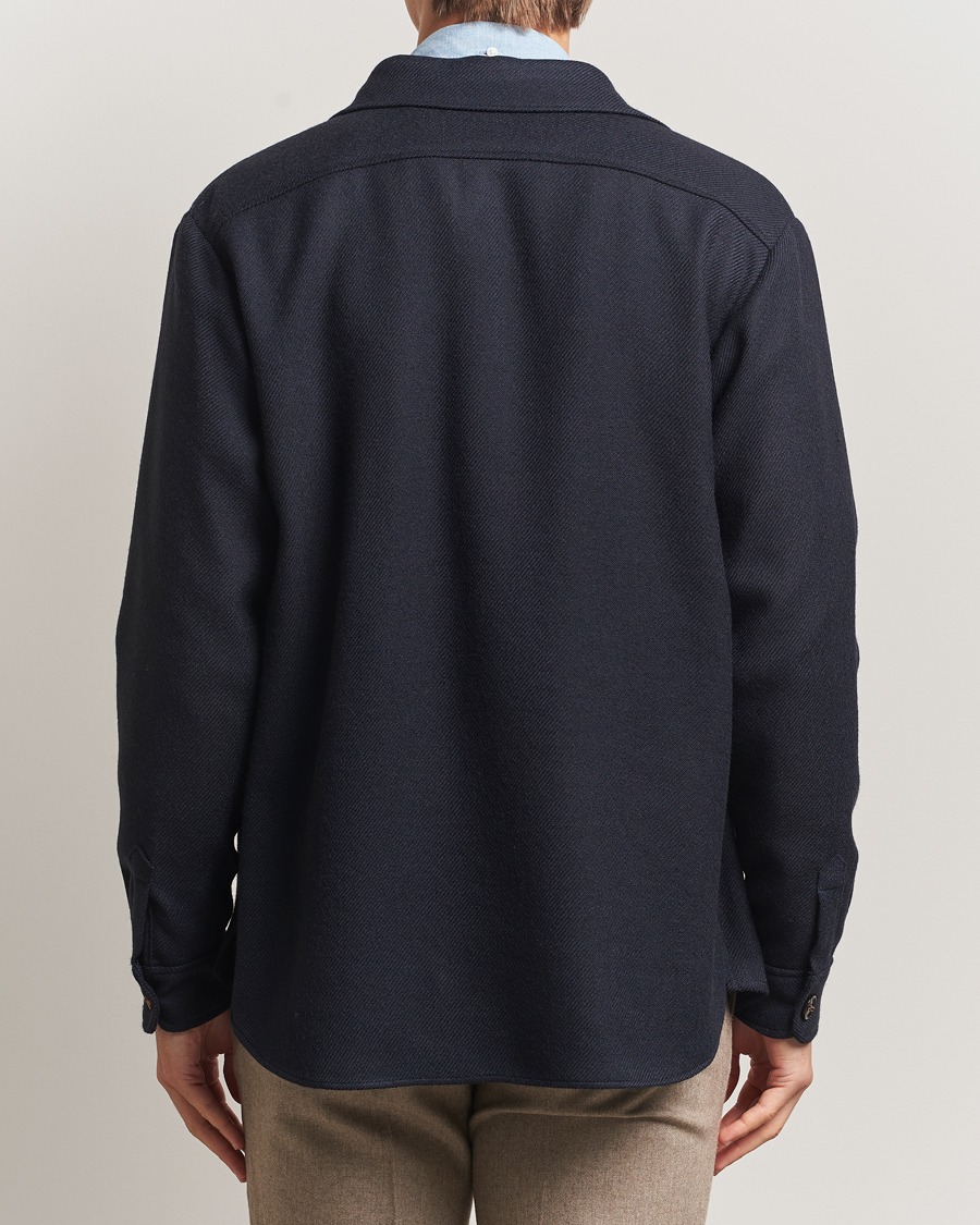 Herr | Jackor | Oscar Jacobson | Maverick Wool Overshirt Navy