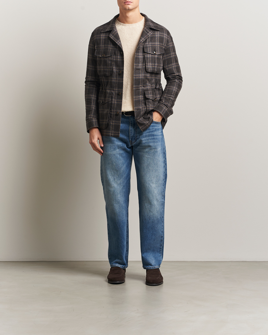 Herr | Jackor | Oscar Jacobson | Sirolo Checked Shirt Jacket Brown/Blue