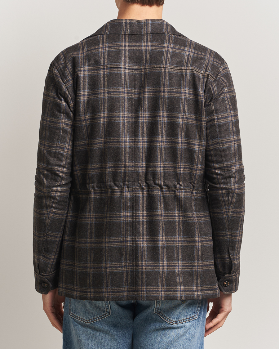 Herr | Jackor | Oscar Jacobson | Sirolo Checked Shirt Jacket Brown/Blue