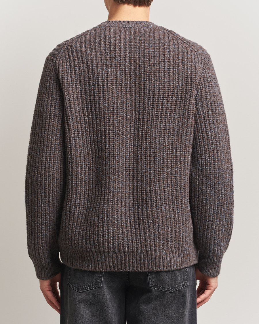 Herr | Tröjor | Nudie Jeans | August Chunky Knitted Wool Sweater Brown