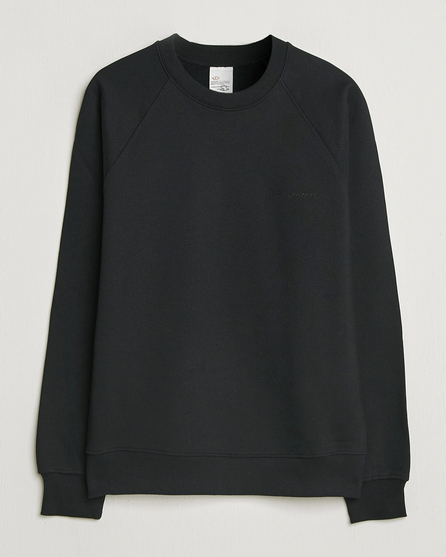 Herr | Tröjor | Nudie Jeans | Palle Logo Crew Neck Sweatshirt Black