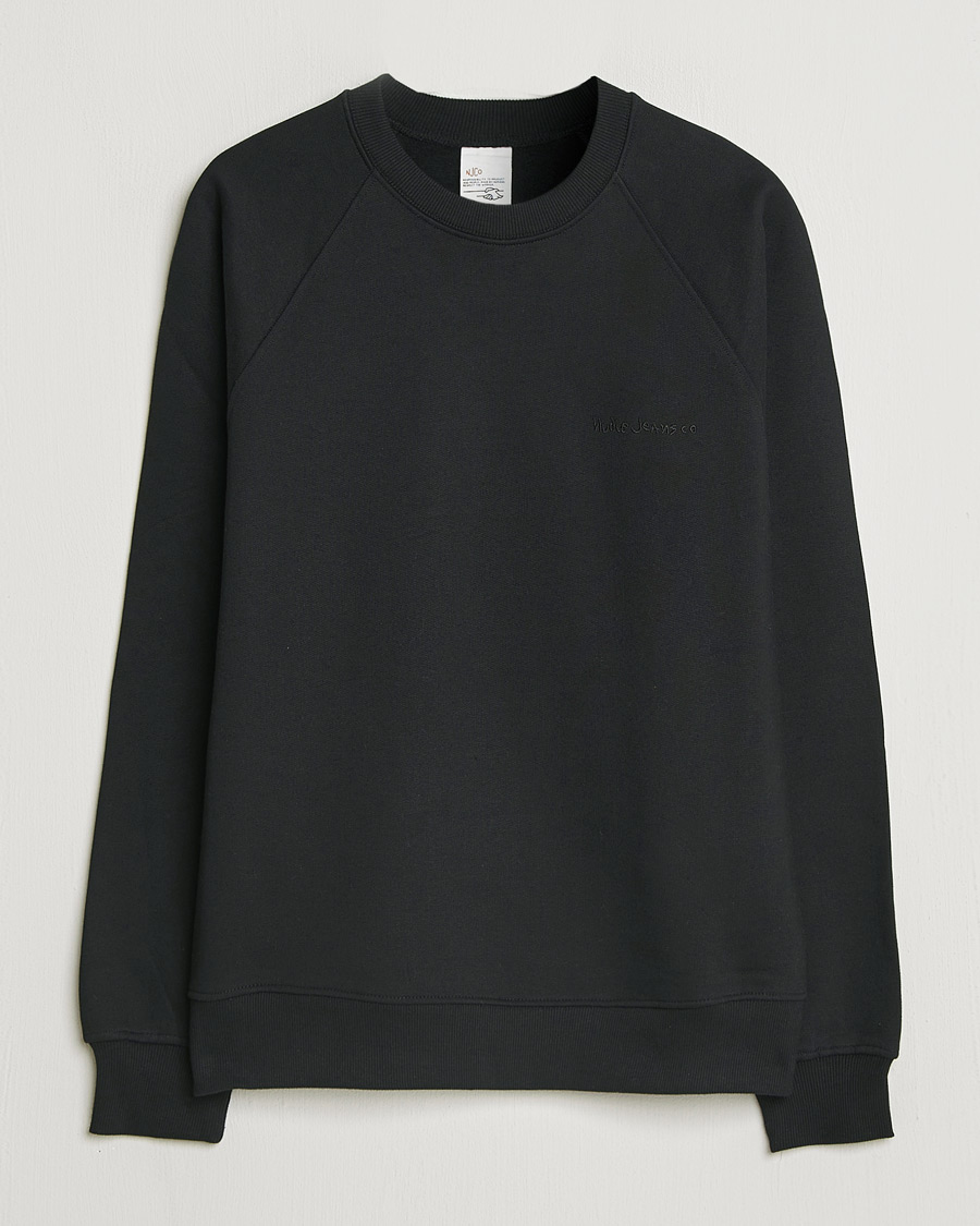 Herr | Tröjor | Nudie Jeans | Palle Logo Crew Neck Sweatshirt Black