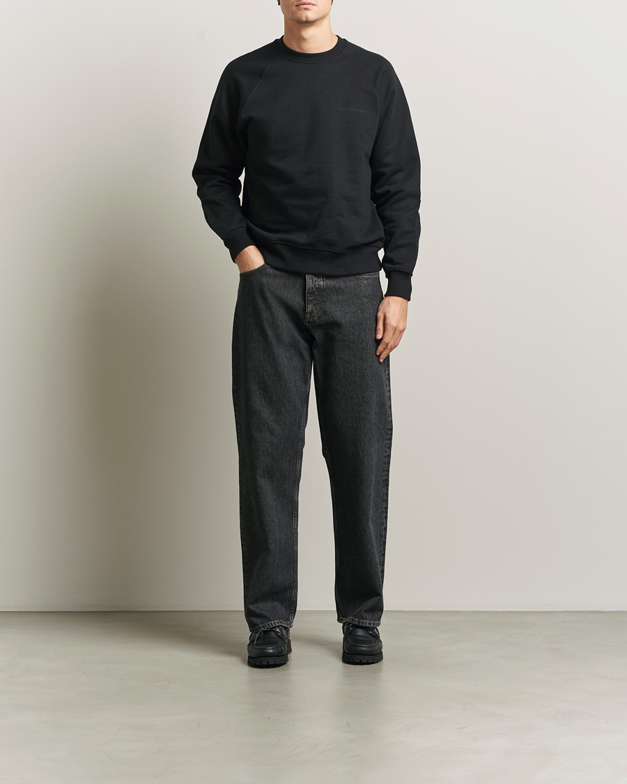 Herr | Tröjor | Nudie Jeans | Palle Logo Crew Neck Sweatshirt Black