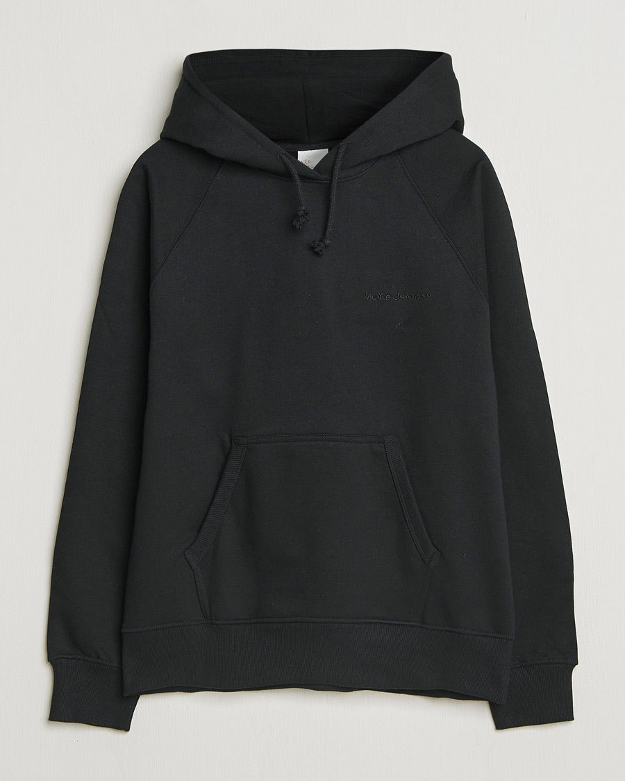 Herr | Tröjor | Nudie Jeans | Gunde Logo Hoodie Black
