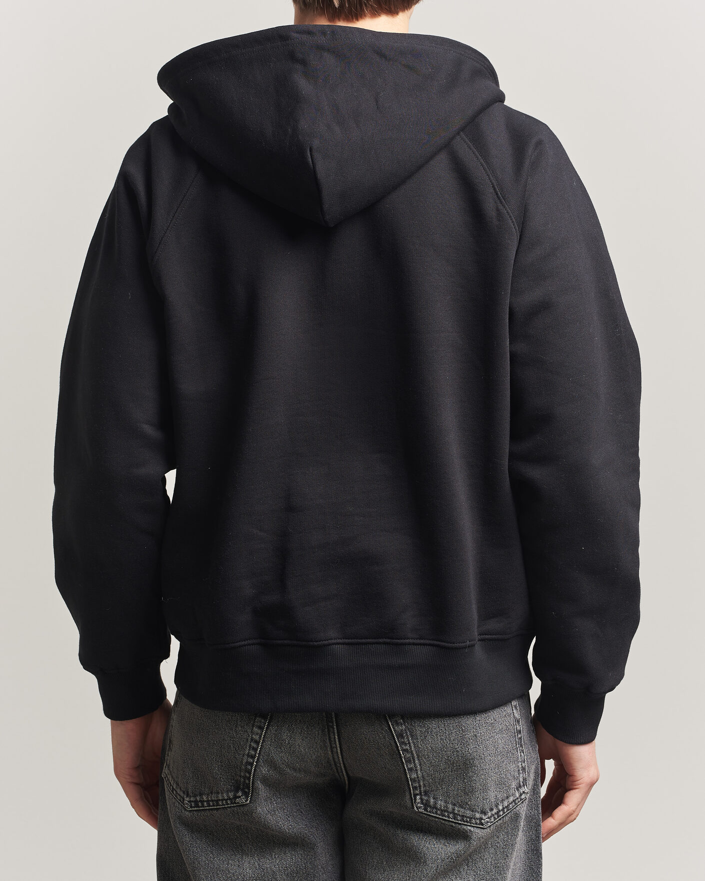 Herr | Tröjor | Nudie Jeans | Gunde Logo Full Zip Hoodie Black