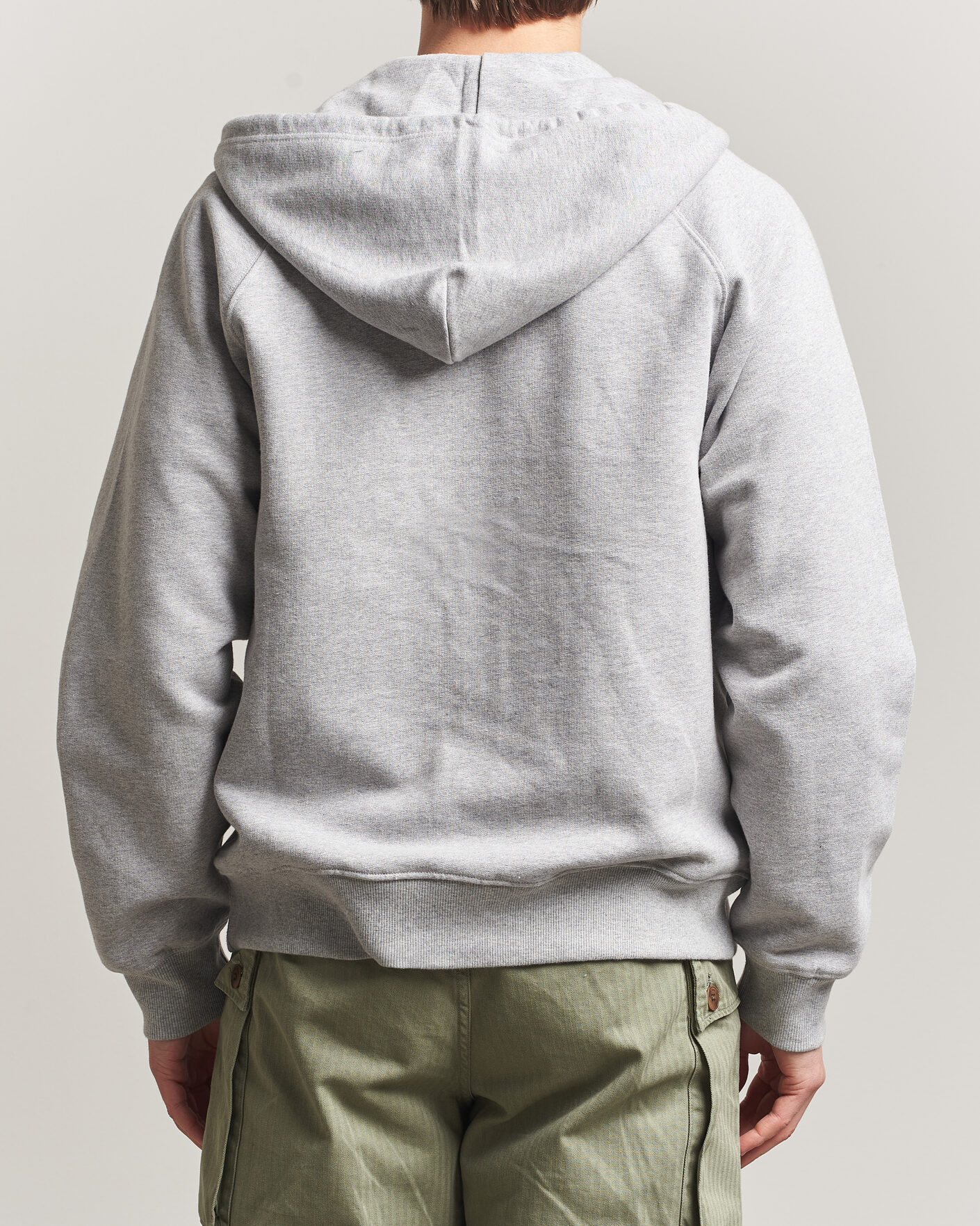 Herr | Tröjor | Nudie Jeans | Gunde Logo Full Zip Hoodie Grey Melange