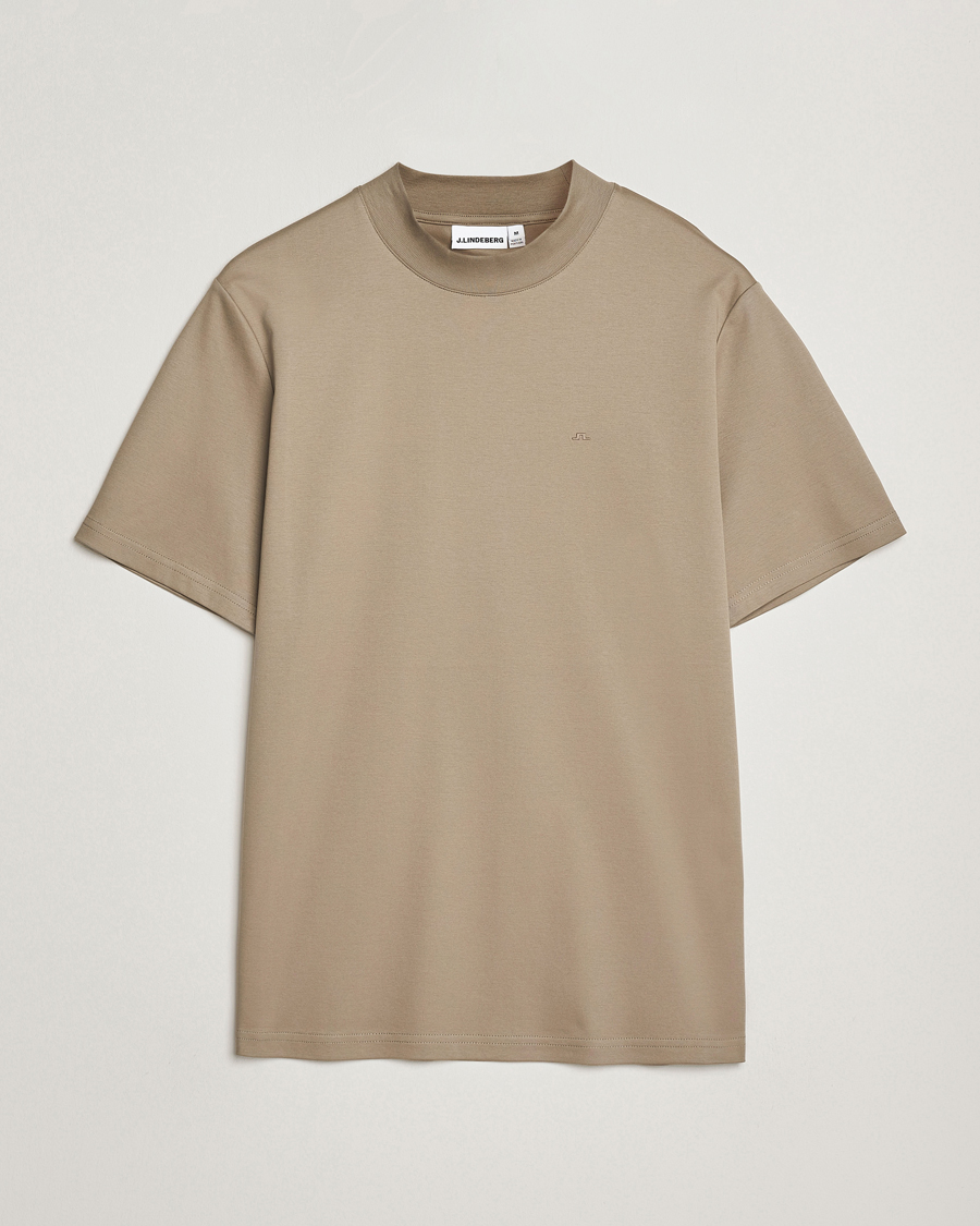 Herr | T-Shirts | J.Lindeberg | Ace Mock Neck T-Shirt Brindle