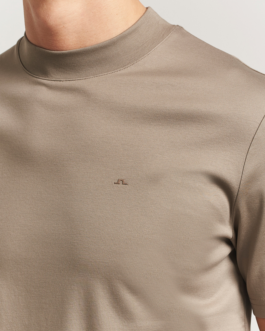 Herr | T-Shirts | J.Lindeberg | Ace Mock Neck T-Shirt Brindle