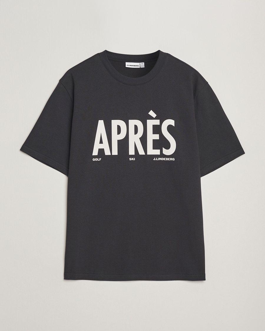 Herr | T-Shirts | J.Lindeberg | Hale Printed Crew Neck T-Shirt Black
