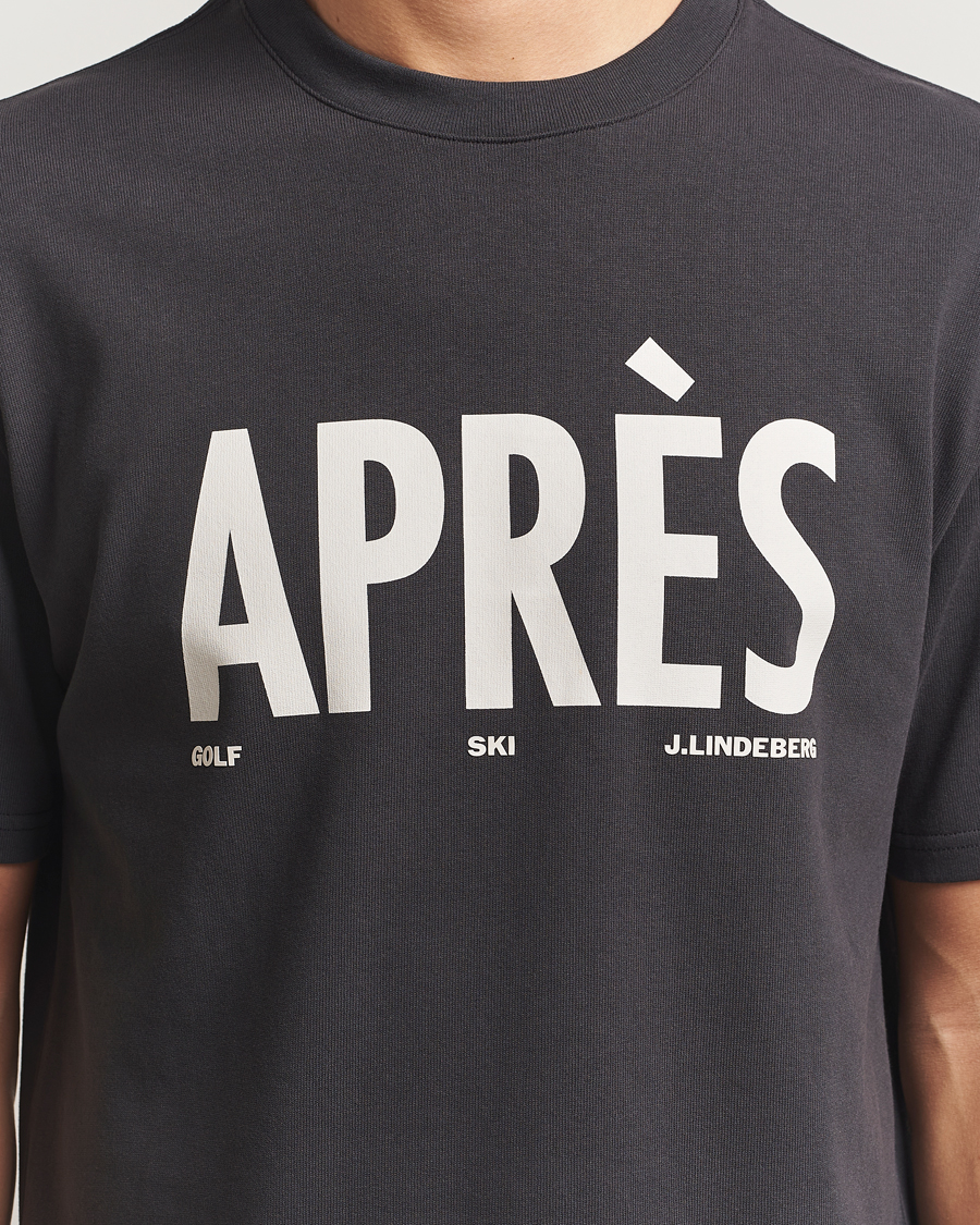 Herr | T-Shirts | J.Lindeberg | Hale Printed Crew Neck T-Shirt Black