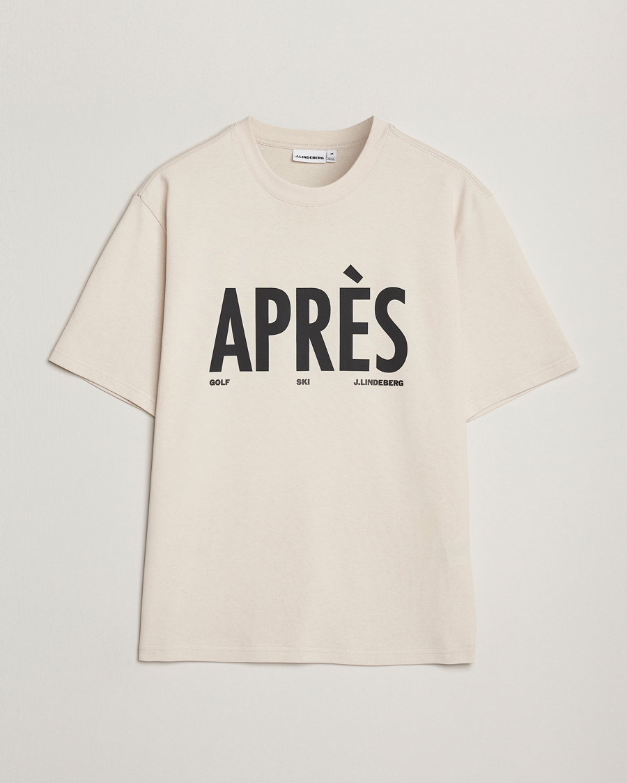 Herr | T-Shirts | J.Lindeberg | Hale Printed Crew Neck T-Shirt Moonbeam