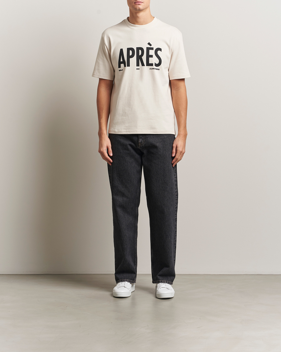 Herr | T-Shirts | J.Lindeberg | Hale Printed Crew Neck T-Shirt Moonbeam