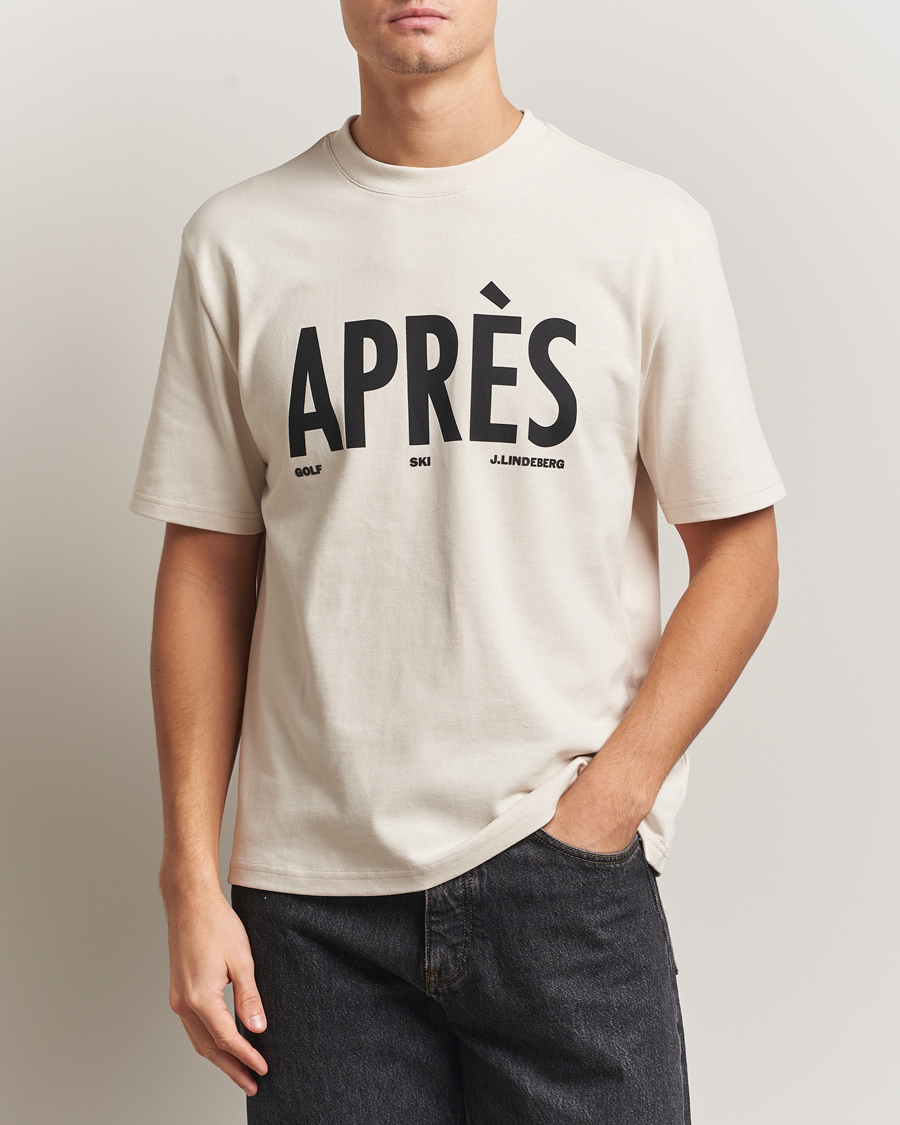 Herr | T-Shirts | J.Lindeberg | Hale Printed Crew Neck T-Shirt Moonbeam