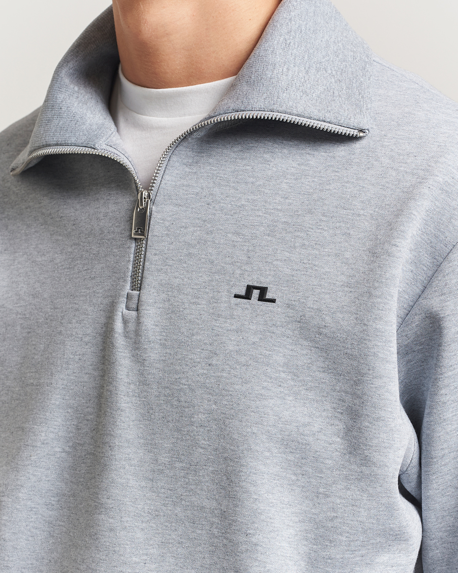 Herr | Tröjor | J.Lindeberg | Callan Jersey Half Zip Medium Grey Melange