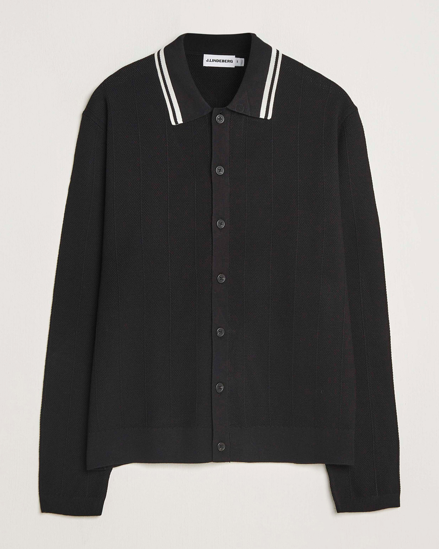 Herr | Tröjor | J.Lindeberg | Willem Structured Cardigan Black