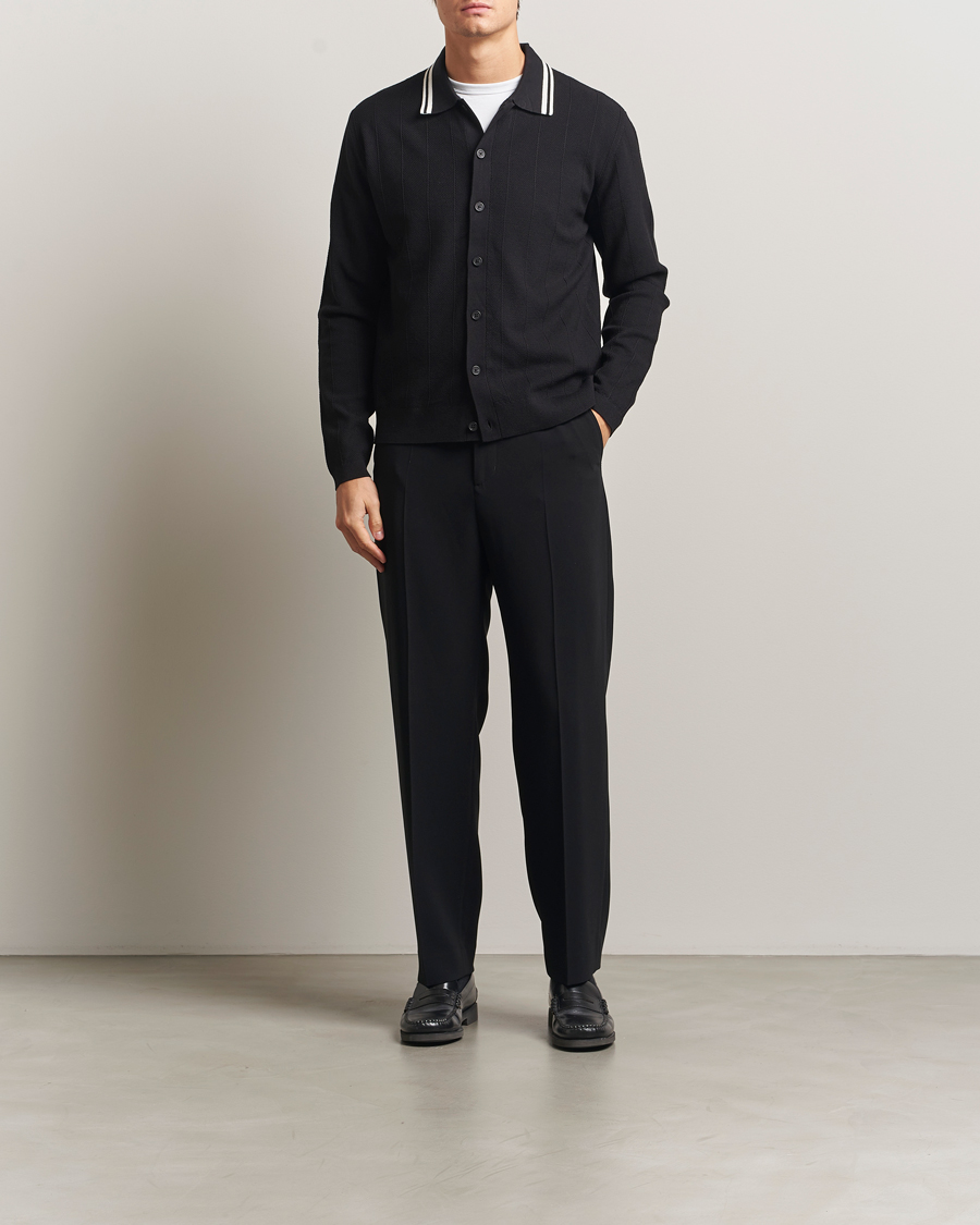 Herr | Tröjor | J.Lindeberg | Willem Structured Cardigan Black