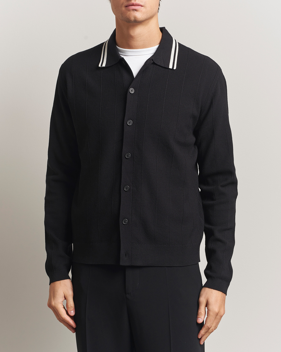Herr | Tröjor | J.Lindeberg | Willem Structured Cardigan Black