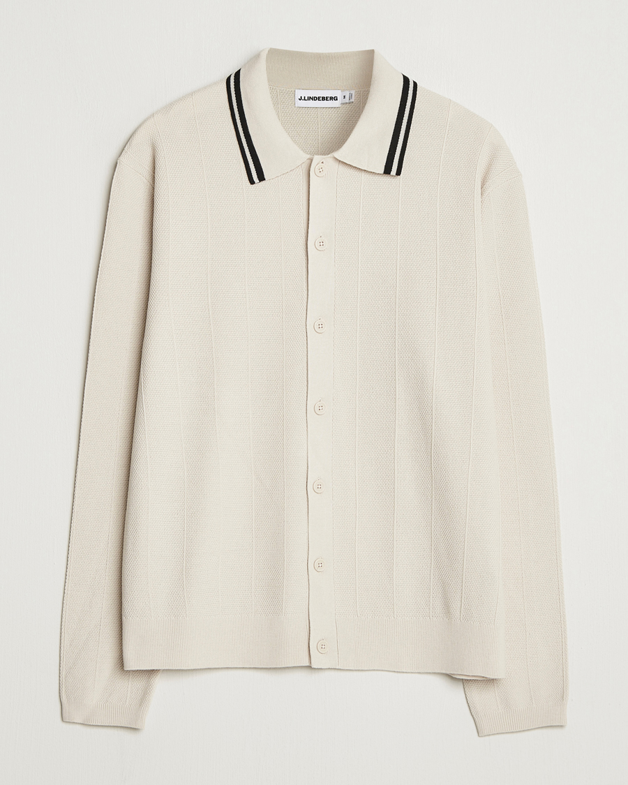 Herr | Tröjor | J.Lindeberg | Willem Structured Cardigan Moonbeam