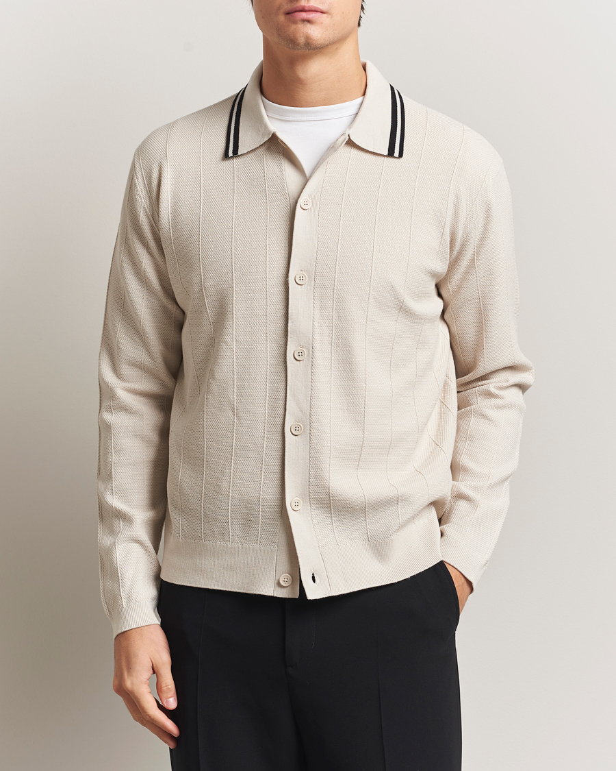 Herr | Tröjor | J.Lindeberg | Willem Structured Cardigan Moonbeam