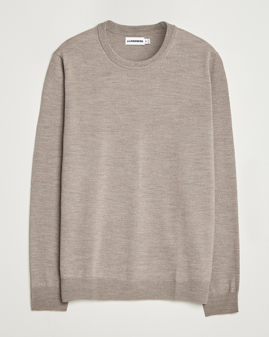 Herr | Tröjor | J.Lindeberg | Keane Merino Crew Neck Brindle Melange