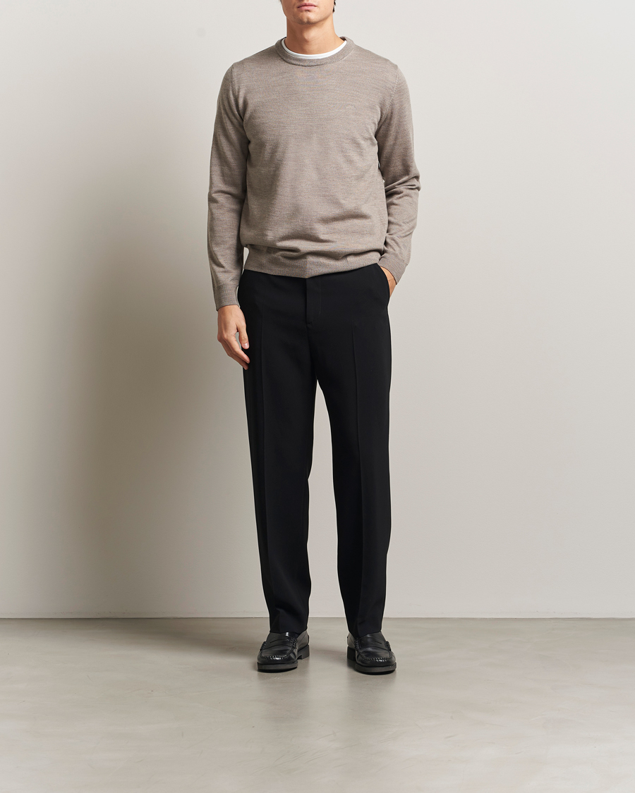 Herr | Tröjor | J.Lindeberg | Keane Merino Crew Neck Brindle Melange