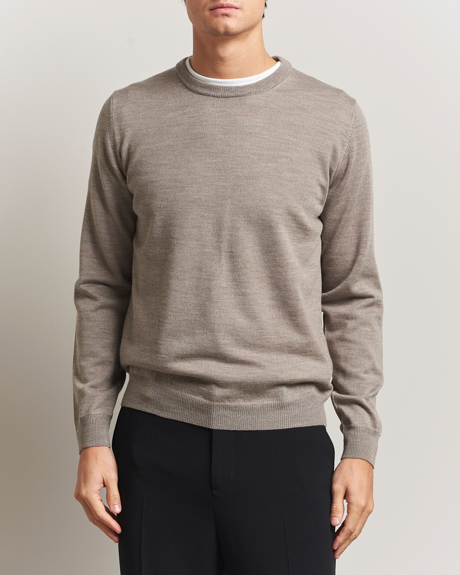 Herr | Tröjor | J.Lindeberg | Keane Merino Crew Neck Brindle Melange
