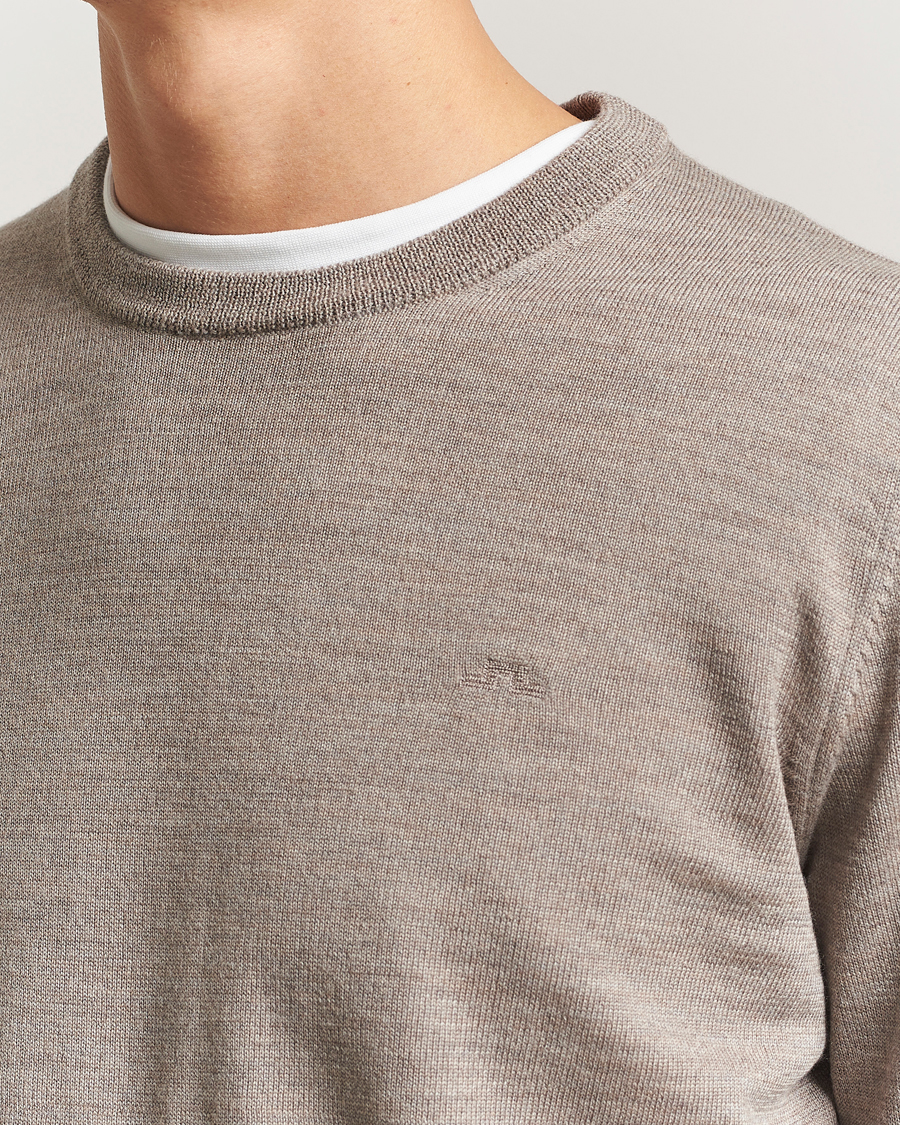 Herr | Tröjor | J.Lindeberg | Keane Merino Crew Neck Brindle Melange